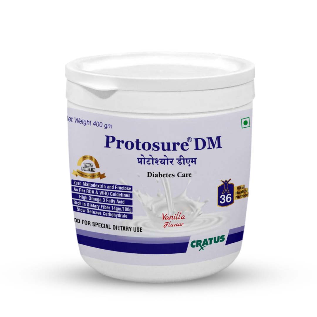 Protosure DM – Diabetic Nutrition Support | High Fiber & Whey Protein | 400g Vanilla Flavor | Plant Based