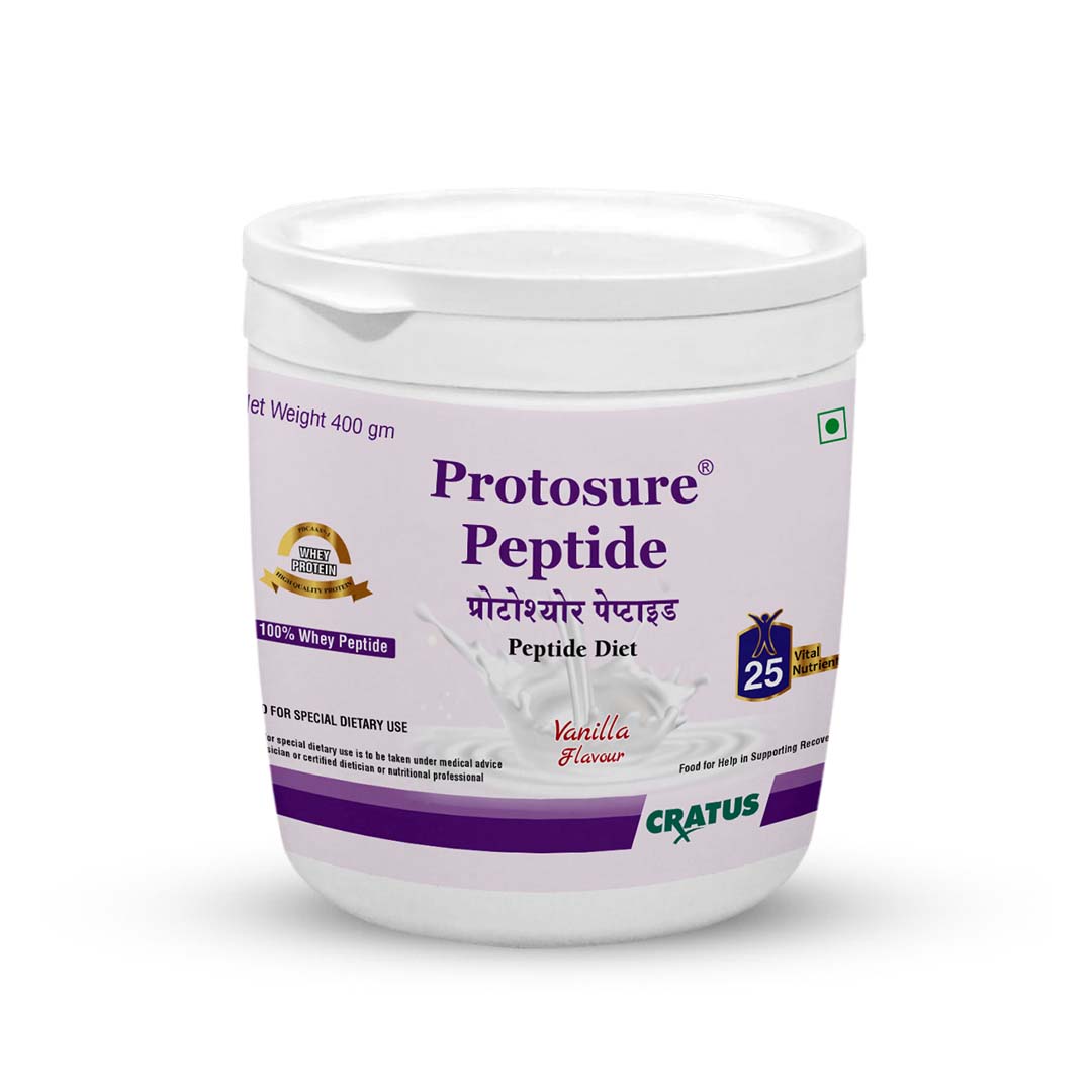 Protosure Peptide – ICU Patient Nutrition | 100% Peptide-Based & Vegetarian | With Probiotics for Gut Health | Plant Based