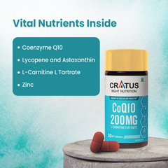 COQ10 For Sperm Health | Male Fertility Support | CoQ10 200mg, L- Carnitine 1000mg