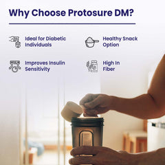 Protosure DM – Diabetic Nutrition Support | High Fiber & Whey Protein | 400g Vanilla Flavor | Plant Based
