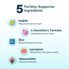 CoQ10 For Sperm Health | Male Fertility Support | CoQ10 200mg, L- Carnitine 1000mg