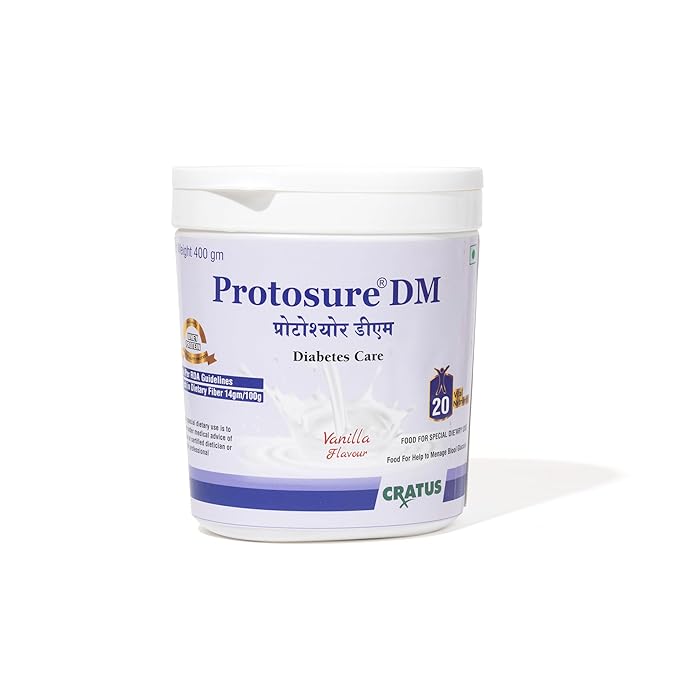 Protosure DM – Diabetic Nutrition Support | High Fiber & Whey Protein | 400g Vanilla Flavor | Plant Based