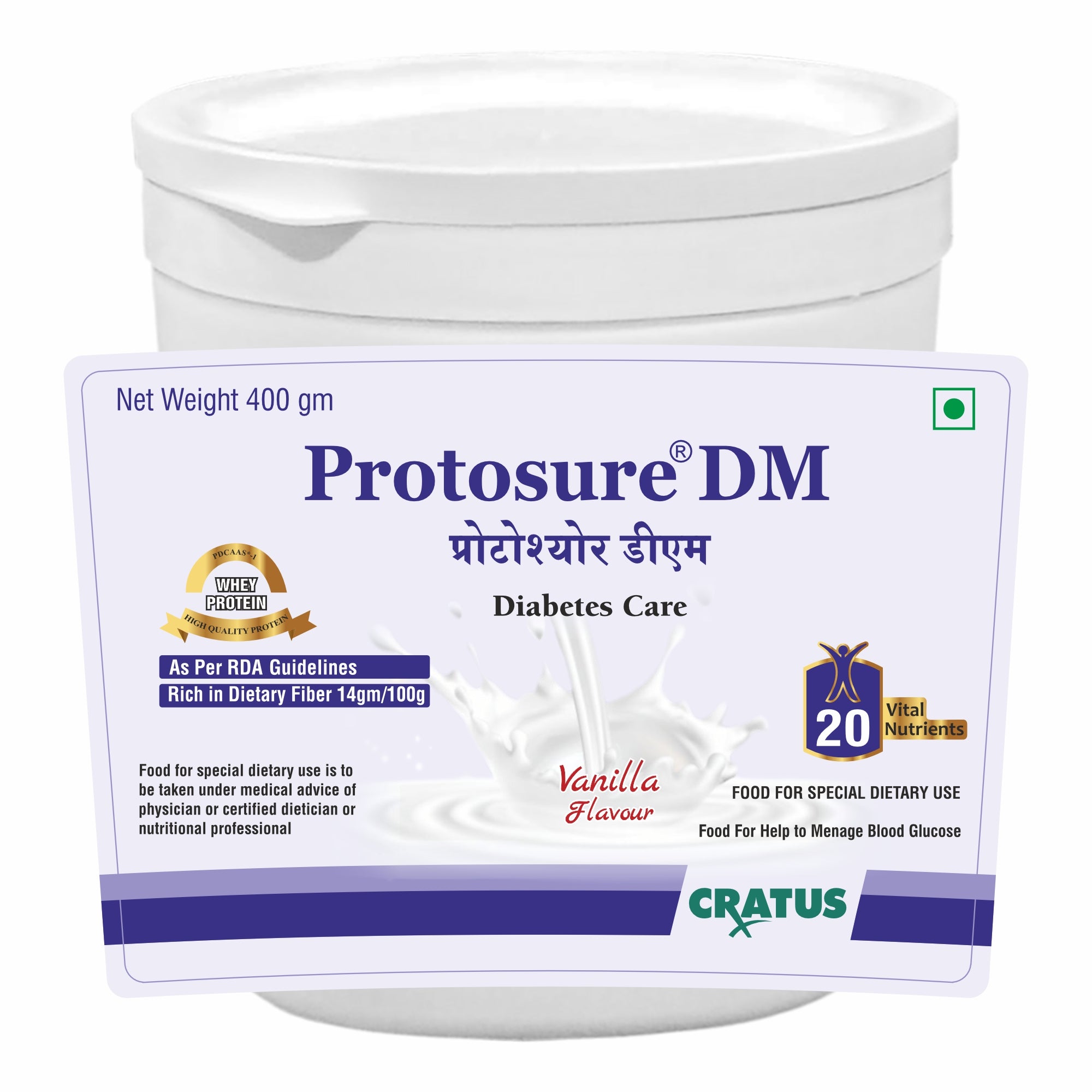 Protosure DM - 400g - Premium 100% Whey Protein Powder for Ultimate Nutrition.